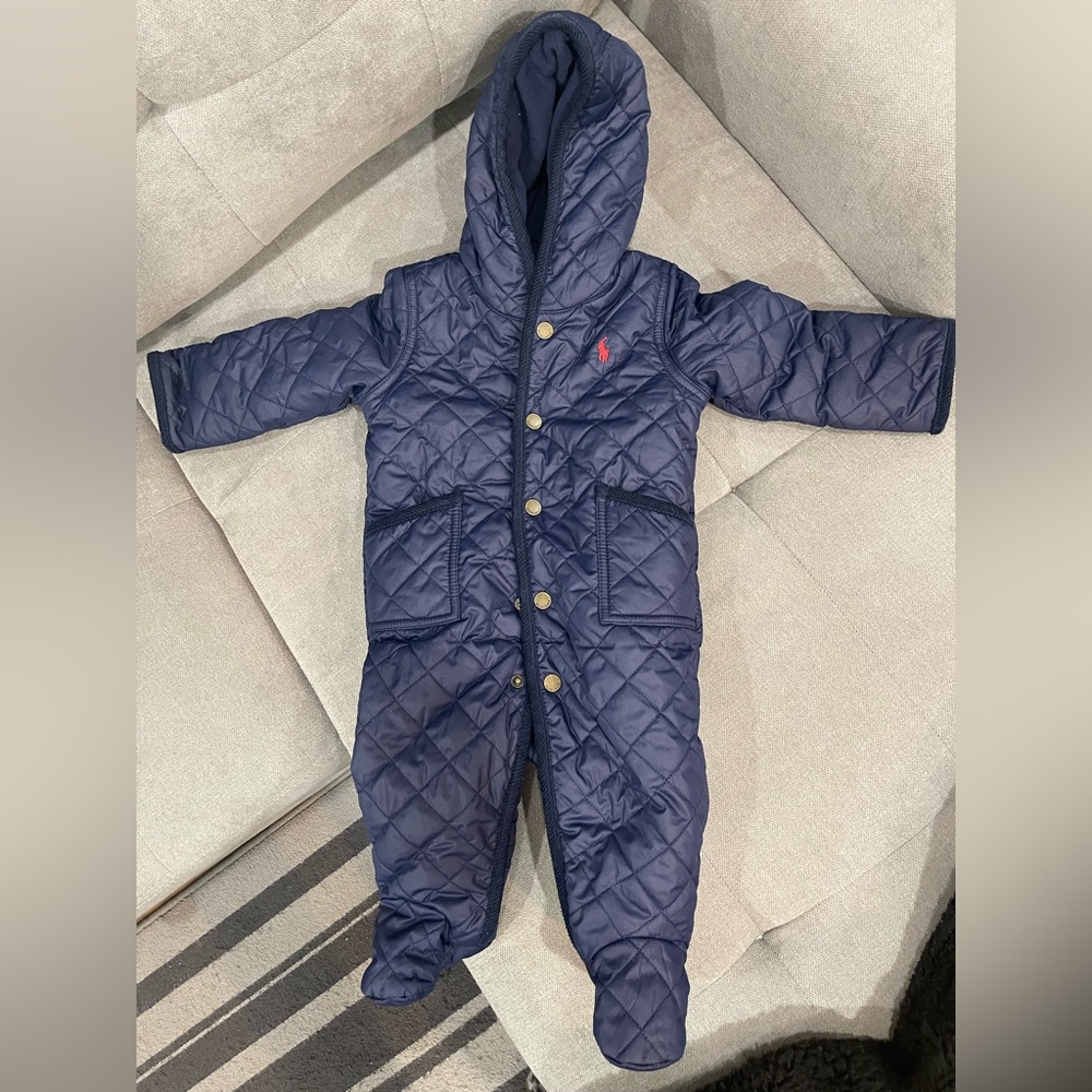 Ralph Lauren Polo Navy Blue one piece outerwear 6 mos